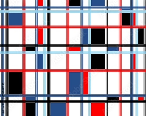Fototapeta abstract background with squares blue, red and black white