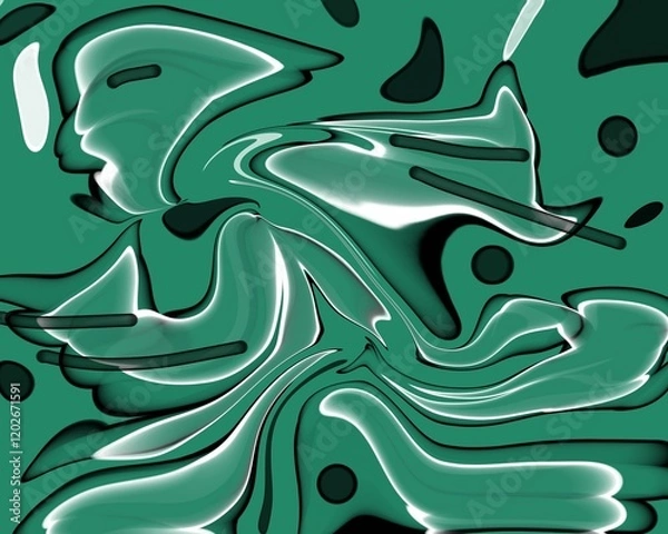 Fototapeta Green Marble effect liquid texture background wallpaper