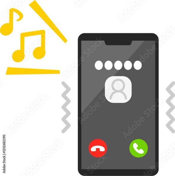 Obraz 着信中のスマートフォンの画面