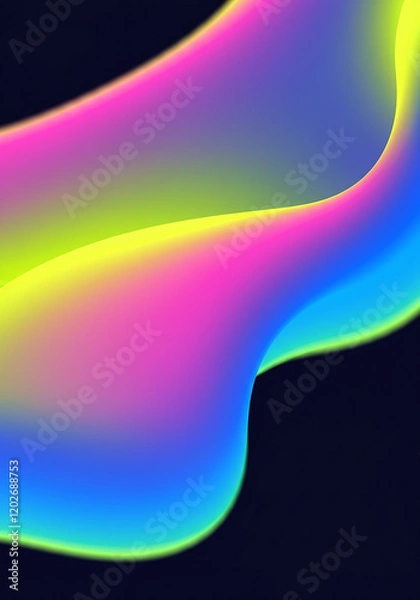 Fototapeta Abstract Vibrant Gradient Swirl Background Fluid Dynamic Design Colorful Wave Pattern