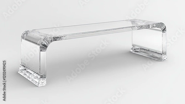 Fototapeta A transparent acrylic bench designed for modern interiors, combining style and functionality.