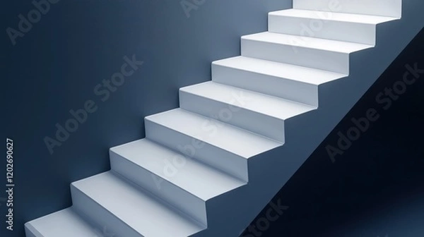Fototapeta Ascension: A Minimalist Staircase Reaching for the Light