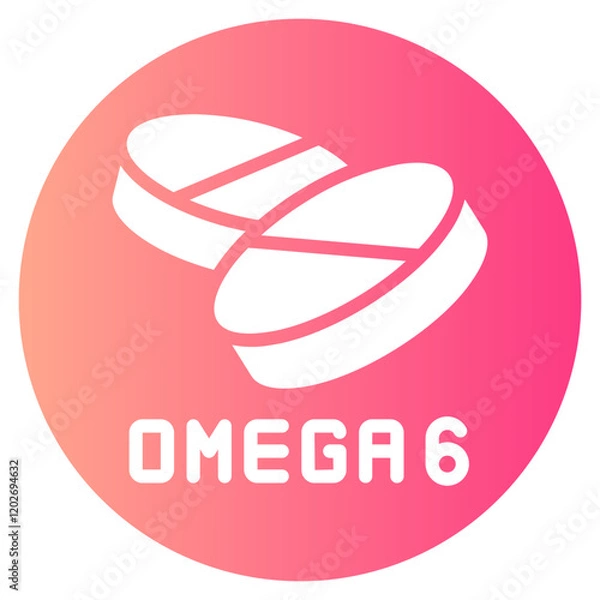 Fototapeta omega 6 gradient icon