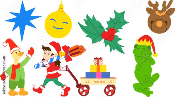 Obraz set of christmas elements