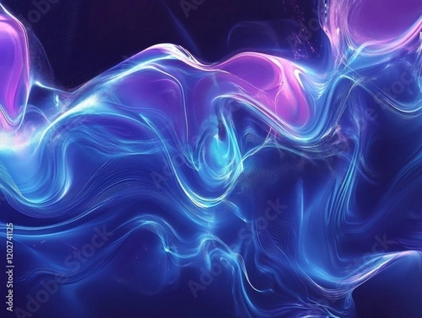 Fototapeta A dynamic abstract gradient background with electric blues and purples.featuring high-contrast color blends.emphasizing energy and innovation.ideal for tech and startup visuals