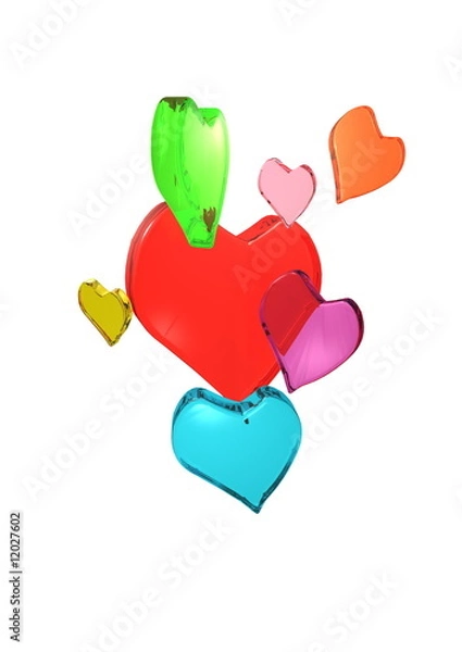 Fototapeta coeurs colorés