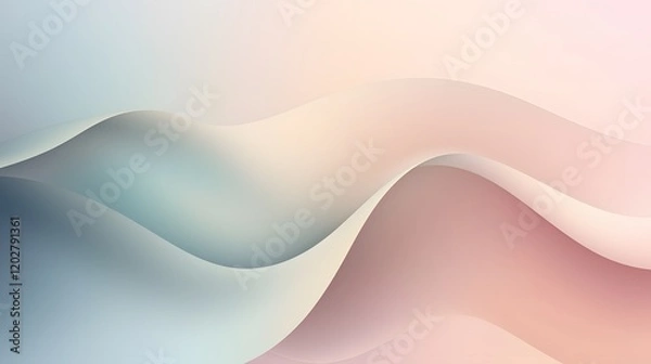 Fototapeta Flowing abstract waves digital art soft color palette modern design aesthetic viewpoint