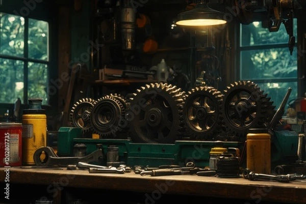 Fototapeta Rustic Workshop Tools on a Workbench