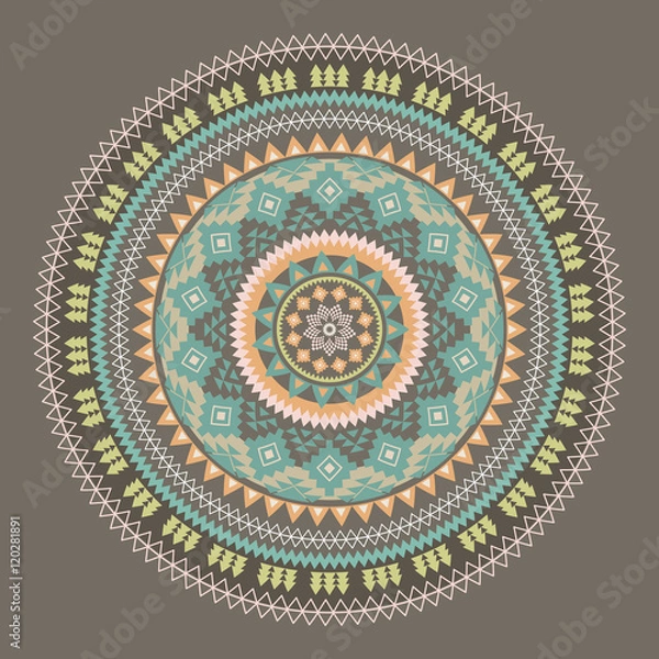 Fototapeta Mandala. Abstract circular vector ornament. Geometric pattern