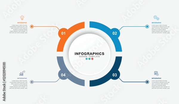 Fototapeta Vector Infographic label design template . process diagram with icons and 4 options or steps.