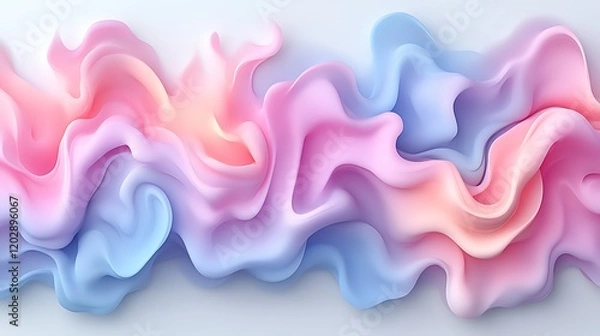 Fototapeta Abstract Pastel Wave Forms Flowing Design
