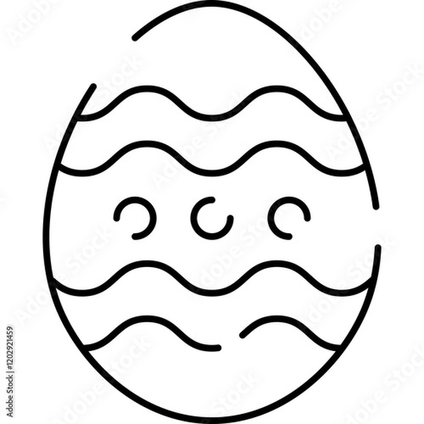 Fototapeta Easter egg Outline style illustration 