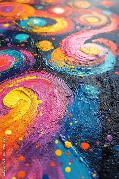 Fototapeta Abstract colorful swirls, vibrant texture.