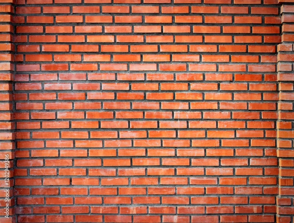 Fototapeta Bright red brick wall background