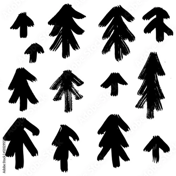 Obraz Vector hand-painted ink illustration with brush strokes.