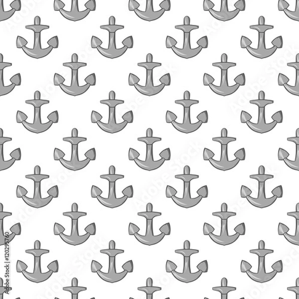 Fototapeta Anchor seamless pattern on white background. Metal rod design vector illustration