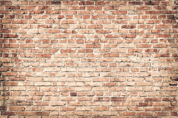 Fototapeta Grunge pale red brick wall texture