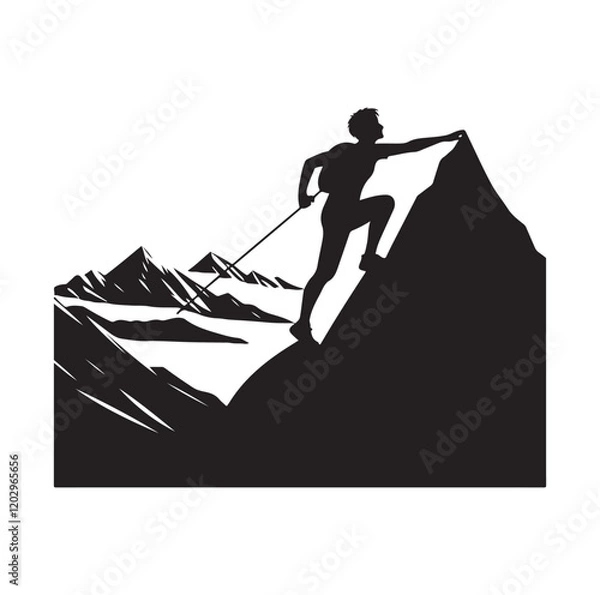 Obraz A man climbing mountain