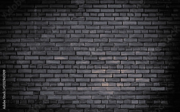 Fototapeta Old black brick wall background