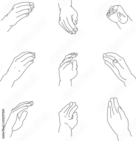 Obraz 様々な角度から見た包む右手4