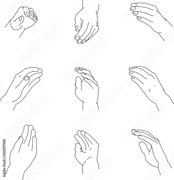 Obraz 様々な角度から見た包む左手4