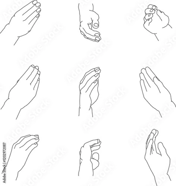 Obraz 様々な角度から見た包む右手5