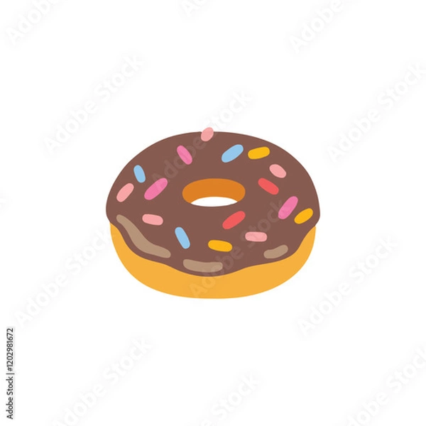 Obraz Chocolate donut or doughnut isolated on white background.  
