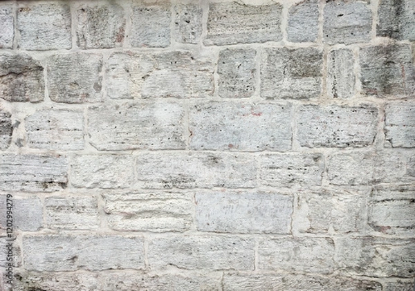 Fototapeta Ancient grey stone brick wall background