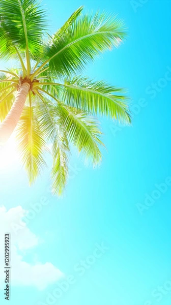 Fototapeta Palm Tree Summer Background Illustration