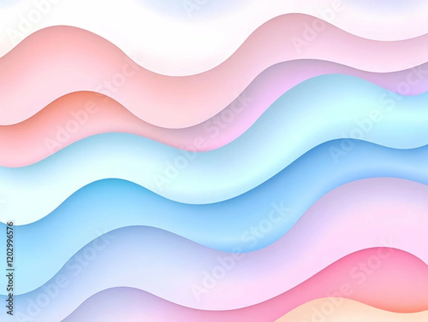 Fototapeta Pastel Wave Abstract Background Illustration