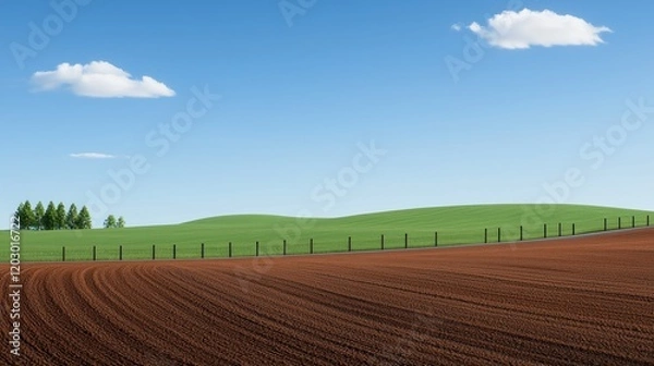 Obraz Serene farmland under a summer sky