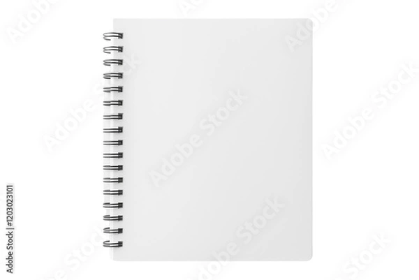 Fototapeta Blank Spiral Notebook, Isolated on Transparent Background