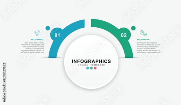Fototapeta Vector Infographic label design template . process diagram with icons and 2 options or steps.