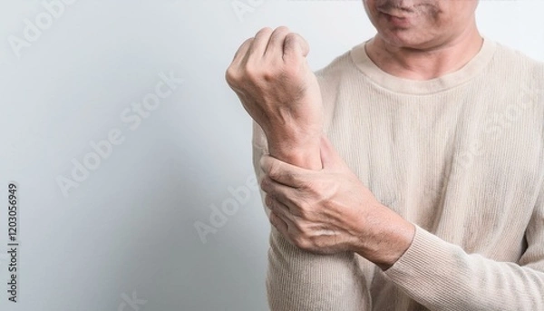 Fototapeta Soft-toned image showing increasing wrist joint swelling