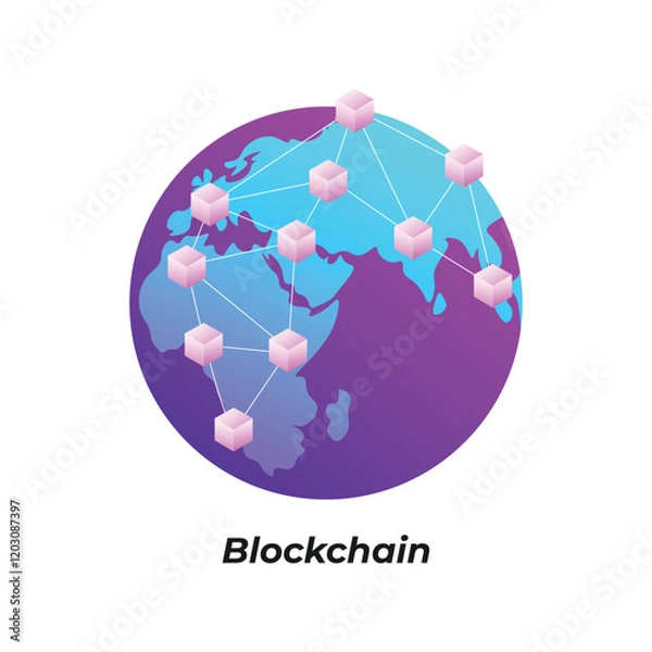 Fototapeta Blockchain Network System for Secure Digital Transactions