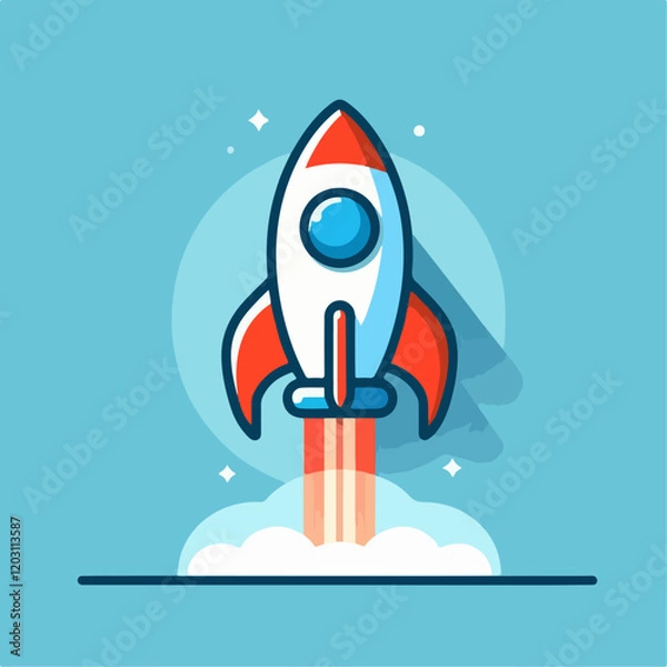 Fototapeta rocket vector illustration