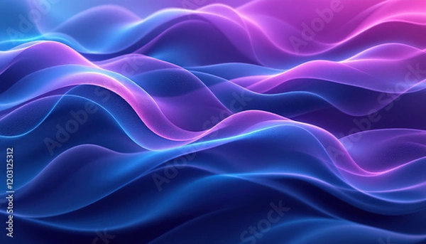 Fototapeta Abstract Blue and Purple Wavy Light Forms
