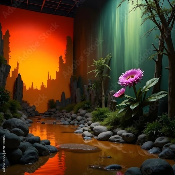 Obraz sunset over the lake