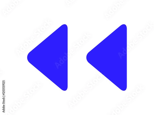 Obraz 左向き　矢印　二つ　青