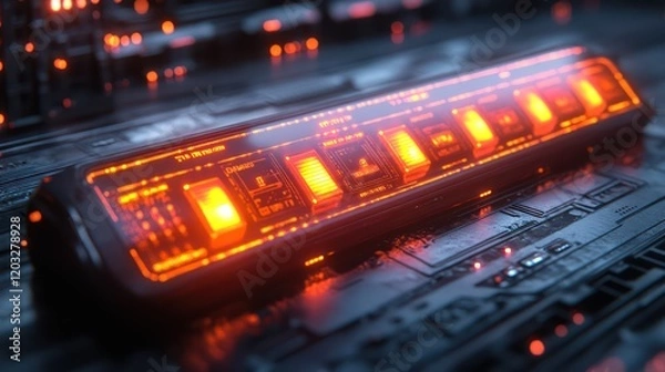 Fototapeta Futuristic Technology:  Cyberpunk Interface Device