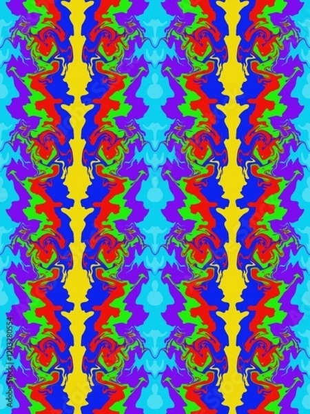 Obraz Multicolored abstract seamless background image alternating in waves. seamless pattern with colorful flowers.