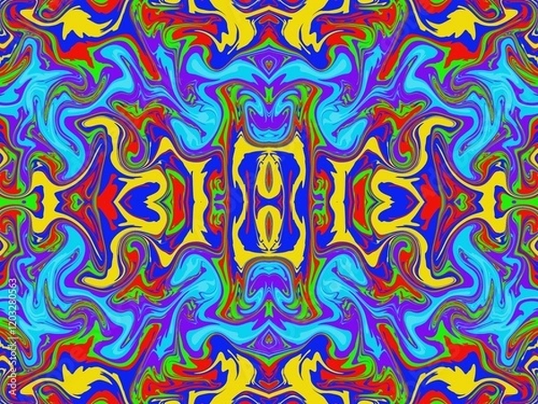 Obraz Multicolored abstract seamless background image alternating in waves. seamless pattern with colorful flowers
