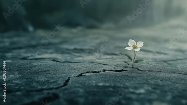 Obraz Tiny flower break through the urban ground.