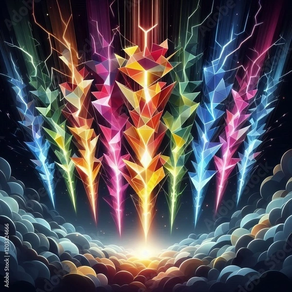 Obraz Geometric Lightning Bolts