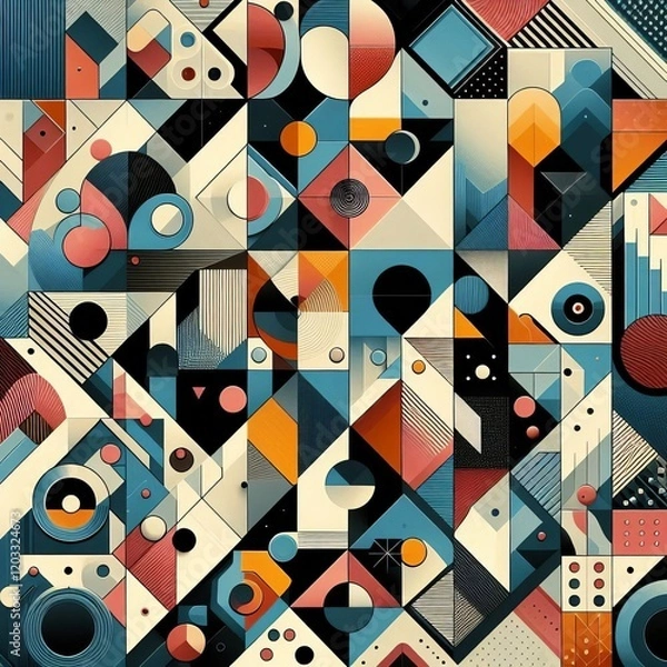 Obraz Geometric Collage Multiple geometric shapes arranged to create a