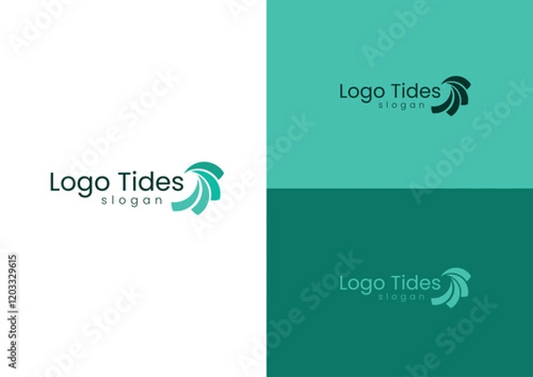 Obraz Abstract water tide logo design concept 
