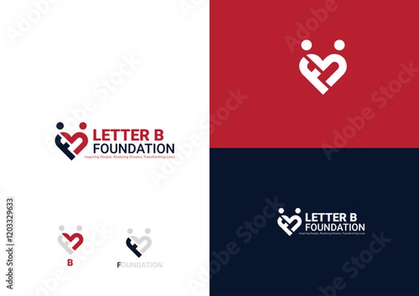 Obraz heart with flag logo design concept 