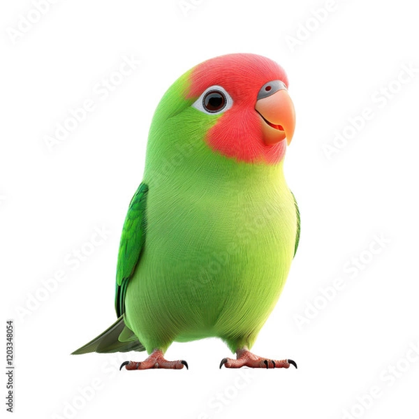 Fototapeta Vivid green and red bird on black background captivating feathers and striking coloration nature photography.