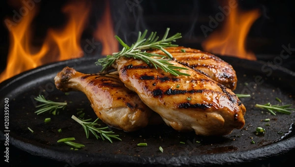 Obraz grilled meat with vegetables