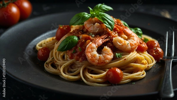 Obraz spaghetti with tomato sauce